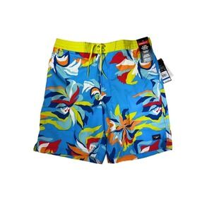 Speedo Men's Hydro Square Leg Board Shorts Blue Floral Print Stretch XL